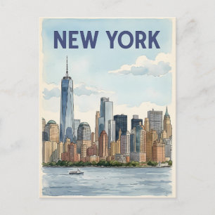 Reisprentbriefkaart New York City Briefkaart