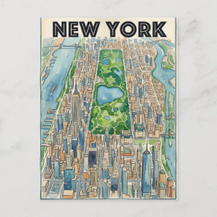 Reisprentbriefkaart New York City Briefkaart