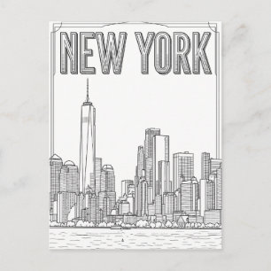 Reisprentbriefkaart New York City Briefkaart