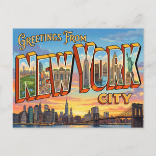 reisprentbriefkaarten van New York City Briefkaart