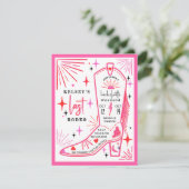 Reisprogramma voor Laatste Rodeo Cowgirl Bachelore Kaart (Staand voorkant)