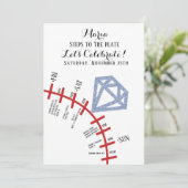 Reisprogramma voor vrijgezellenweekend honkbal kaart (Staand voorkant)