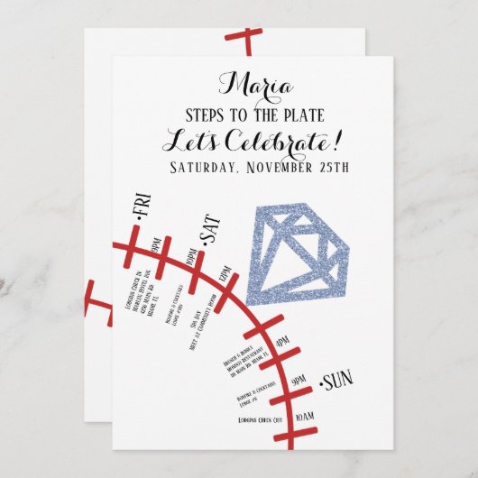 Reisprogramma voor vrijgezellenweekend honkbal kaart (Voorkant / Achterkant)