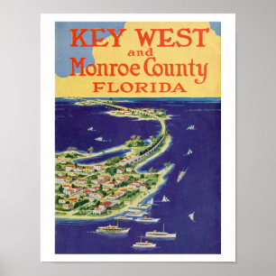 reispromotie voor Key West Florida uit 1920 Poster
