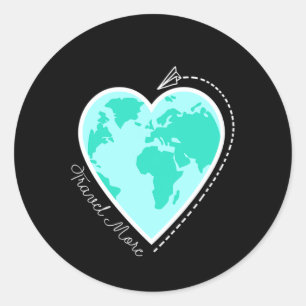 Reisquote Reis Meer Wereldkaart Avontuur Vakantie Ronde Sticker