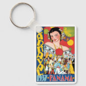 Reisreclame 1937 Panamese Carnaval Feest Vrouw Sleutelhanger (Voorkant)