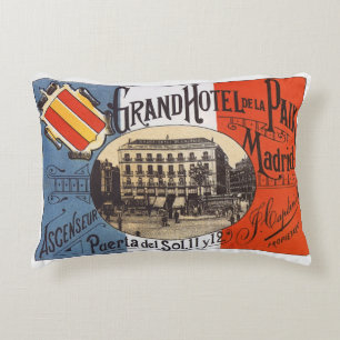 Reisreclame, Grand Hotel Paix, Madrid, Spanje Accent Kussen