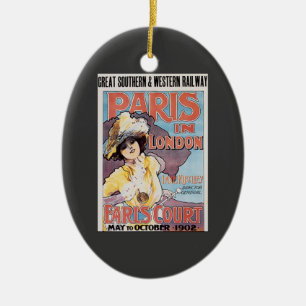 Reisreclame uit het verleden, Paris in London Trei Keramisch Ornament