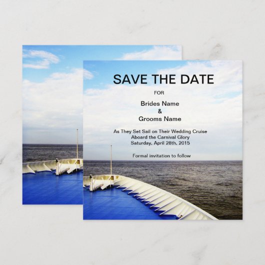 Reisreis cruise Ship Save the Date (Voorkant / Achterkant)