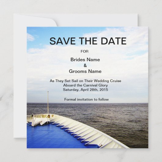 Reisreis cruise Ship Save the Date (Voorkant)