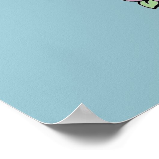 Reisreis Kangaroo Blue Cartoonish Poster (Hoek)