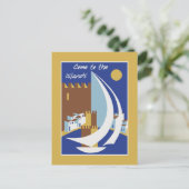 Reisreis van de  Griekse eilanden Retro adverteren Briefkaart (Staand voorkant)