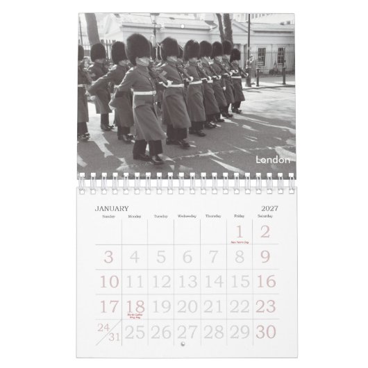 Reisreizen door de jaren heen kalender (Jan 2027)