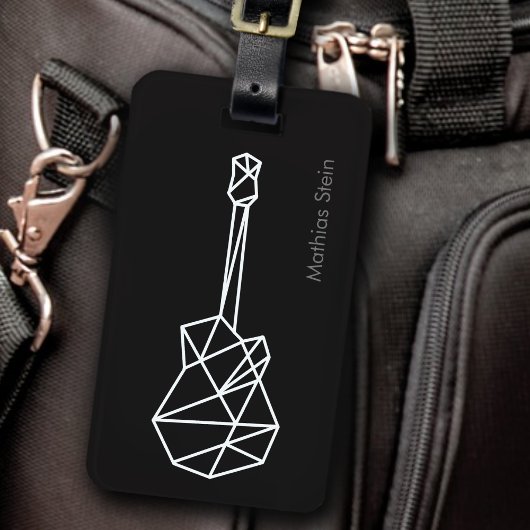 reisrockgitaarmuziek zwart bagagelabel