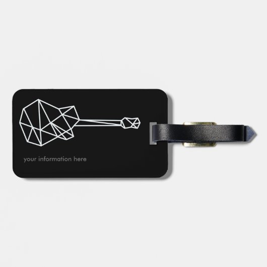 reisrockgitaarmuziek zwart bagagelabel (Achterkant horizontaal)