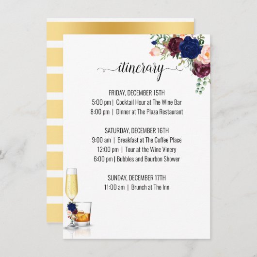 Reisroute Marine bloemen Bubble en Bourbon Informatiekaartje (Voorkant / Achterkant)