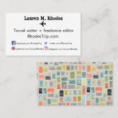 Reisschrijver/Blogger Stamp Thed Cards Visitekaartje (Voorkant / Achterkant)