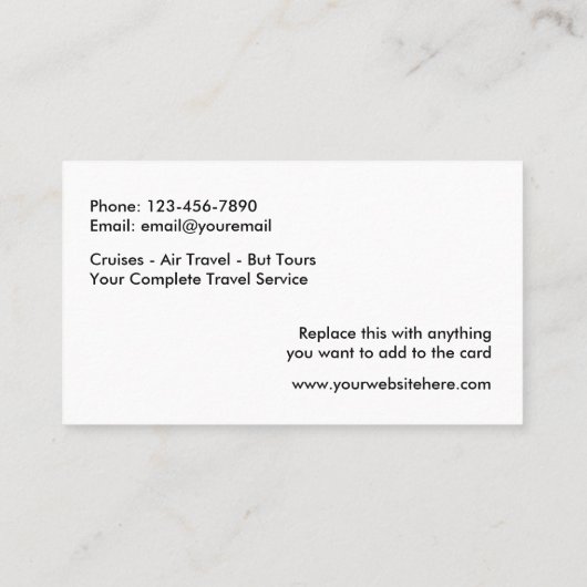 Reisservice Visitekaartje (Achterkant)