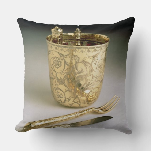 Reisset van een mes, vork, lepel en bekerglas kussen (Voorkant)