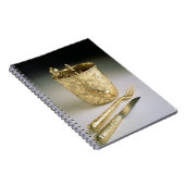 Reisset van een mes, vork, lepel en bekerglas notitieboek (Rechterzijde)