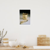 Reisset van een mes, vork, lepel en bekerglas poster (Keuken)