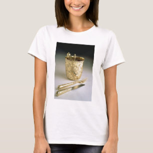Reisset van een mes, vork, lepel en bekerglas t-shirt