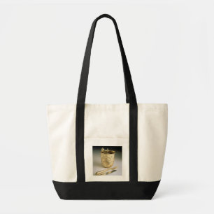 Reisset van een mes, vork, lepel en bekerglas tote bag