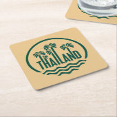 Reisstempel, Thailand Kartonnen Onderzetters (Schuin)