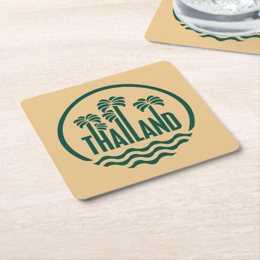 Reisstempel, Thailand Kartonnen Onderzetters (Schuin)