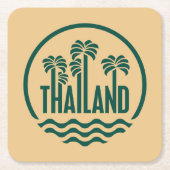 Reisstempel, Thailand Kartonnen Onderzetters (Voorkant)