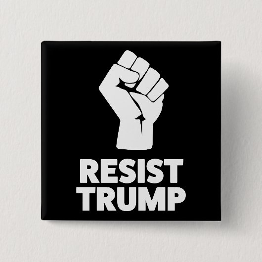 Reist Trump Clenched Solidarity Fist Vierkante Button 5,1 Cm (Voorkant)