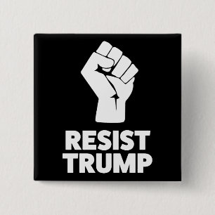 Reist Trump Clenched Solidarity Fist Vierkante Button 5,1 Cm