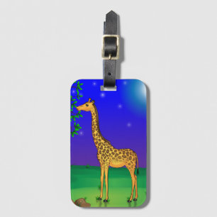 Reistas met giraffethema bagagelabel