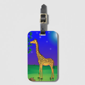 Reistas met giraffethema bagagelabel