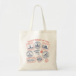 Reistas met vintage uitstraling voor reislustigen tote bag