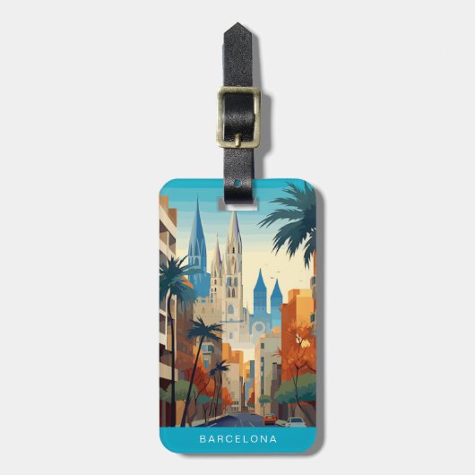 Reistassenlabels Barcelona Spanje Bagagelabel (Voorkant verticaal)