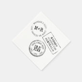 Reisthema Aangepaste pasbare paspoortstempel bruil Servet (Hoek)