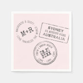 Reisthema Aangepaste pasbare paspoortstempel bruil Servet (Voorkant)