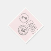 Reisthema Aangepaste pasbare paspoortstempel bruil Servet (Hoek)