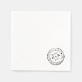 Reisthema Aangepaste paspoortstempel Bruiloft Servet (Voorkant)