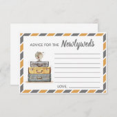 Reisthema Advies voor de jonggehuwden geel grijs Informatiekaartje (Voorkant / Achterkant)