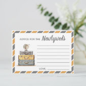 Reisthema Advies voor de jonggehuwden geel grijs Informatiekaartje (Staand voorkant)