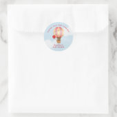 Reisthema Baby shower Roze Dank u Favor Ronde Sticker (Tas)