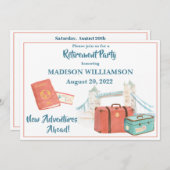 Reisthema bij pensionering kaart (Voorkant / Achterkant)