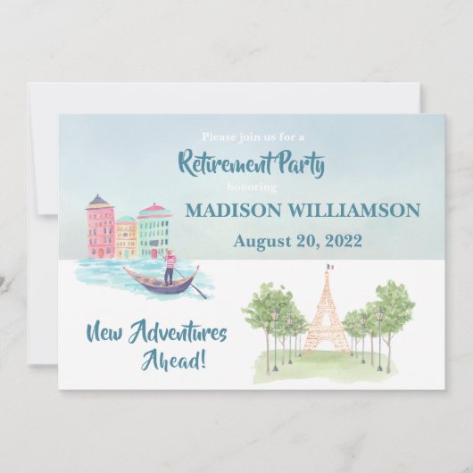 Reisthema bij pensionering kaart (Voorkant)