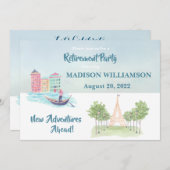 Reisthema bij pensionering kaart (Voorkant / Achterkant)