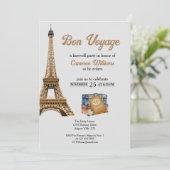 Reisthema Bon Voyage Eifel Tower Kaart (Staand voorkant)