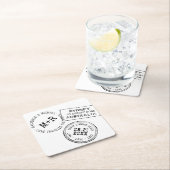 Reisthema EDITABLE TEKST Paspoortstempel Kartonnen Onderzetters (Insitu)