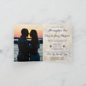 Reisthema Gevouwen Paspoort Uitnodiging (Binnen)