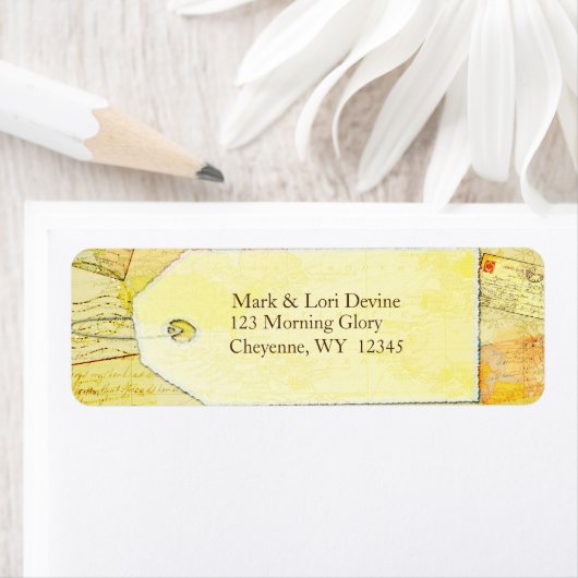 Reisthema in cacao en crème adresetiketten. etiket (Insitu)